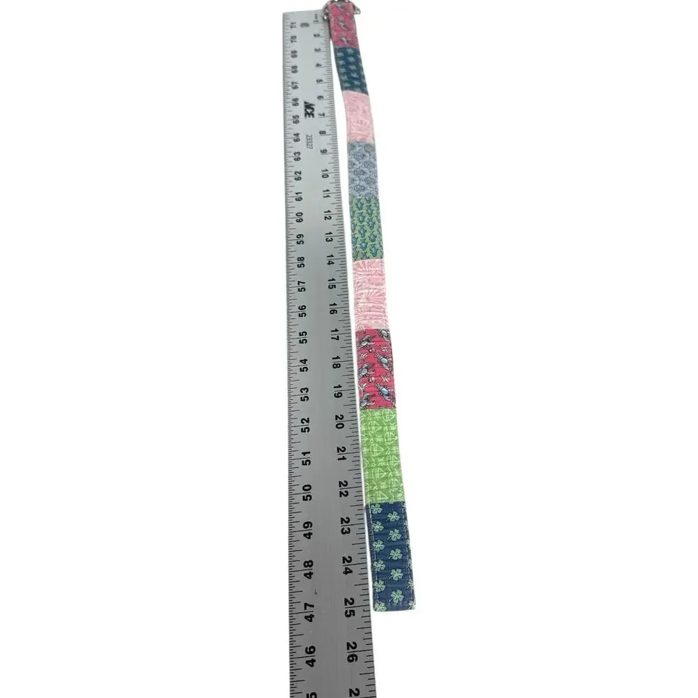 Vineyard Vines Pink Blue Green Derby Patchwork D-Ring Belt Small Unisex Kids S